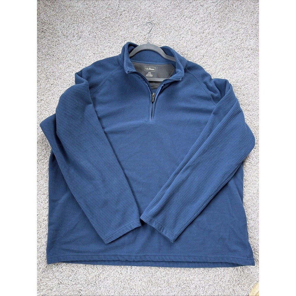 L.L. Bean Waffle-Knit Grid Fleece Quarter-Zip Pullover